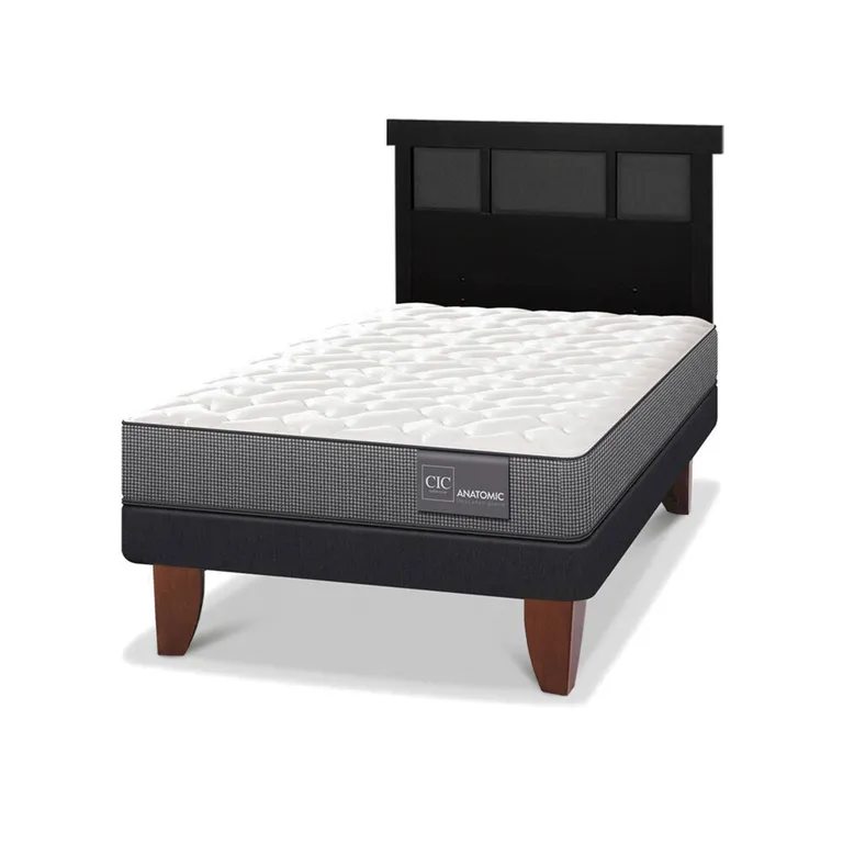Cama Europea Anatomic 1.5 Plazas + Respaldo