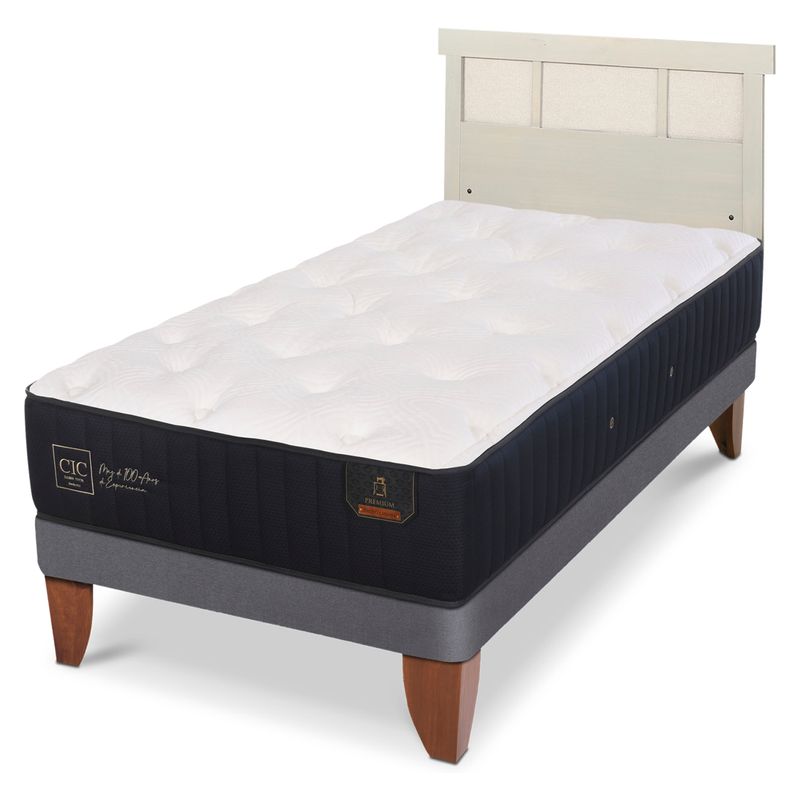 CIC - Cama Europea Premium 1.5 Plazas + Respaldo Cic