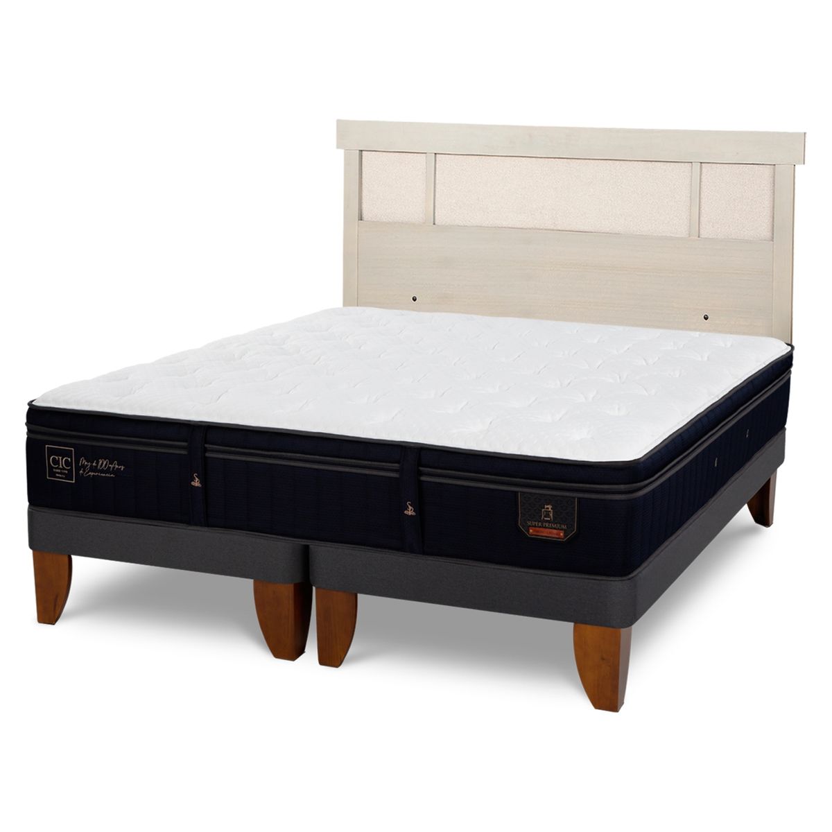 CIC - Cama Europea S Premium 2 Plazas + Respaldo Cic