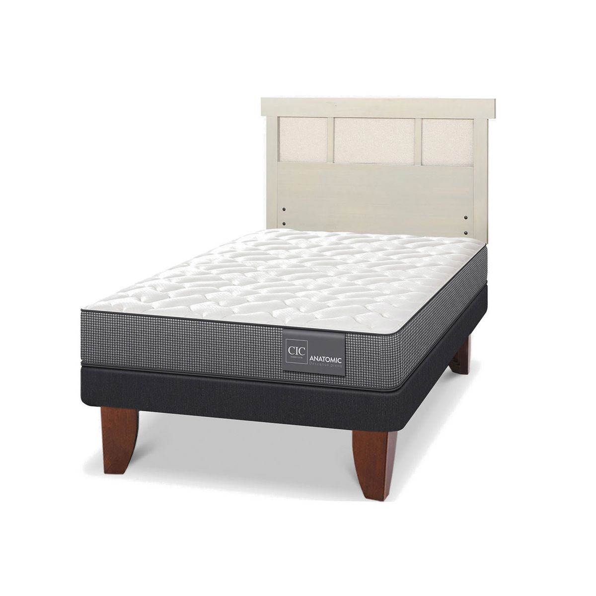 CIC - Cama Europea Anatomic 1.5 Plazas + Respaldo Cic
