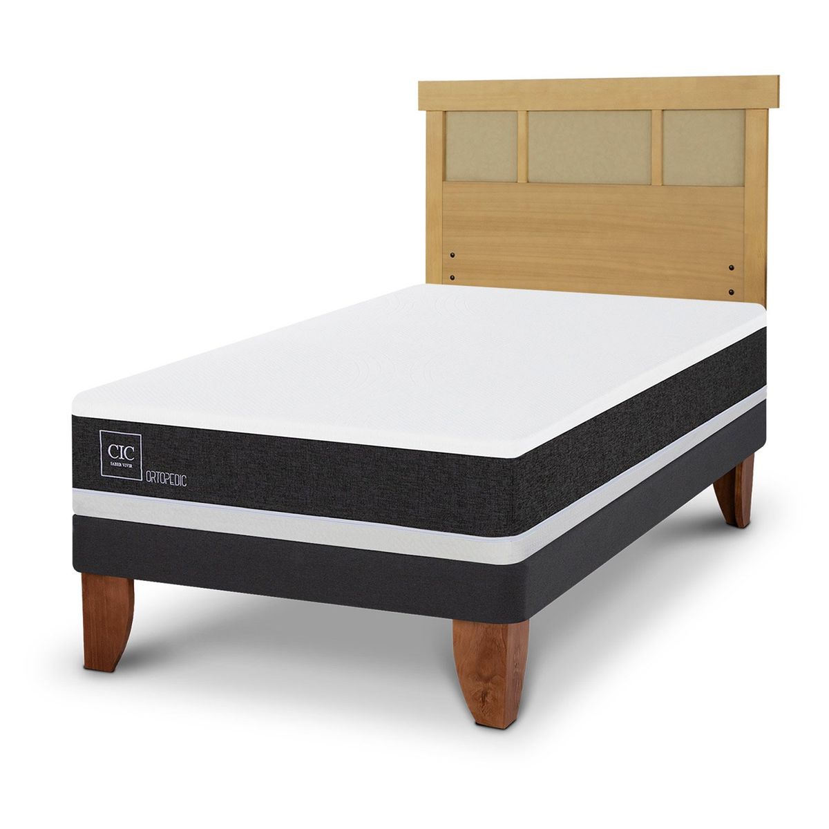 CIC - Cama Europea Ortopedic 1.5 Plazas + Respaldo Cic