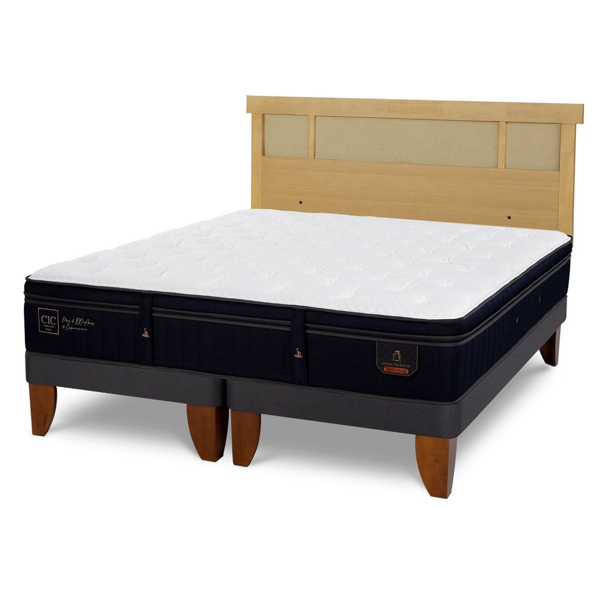 CIC - Cama Europea S Premium King + Respaldo Cic