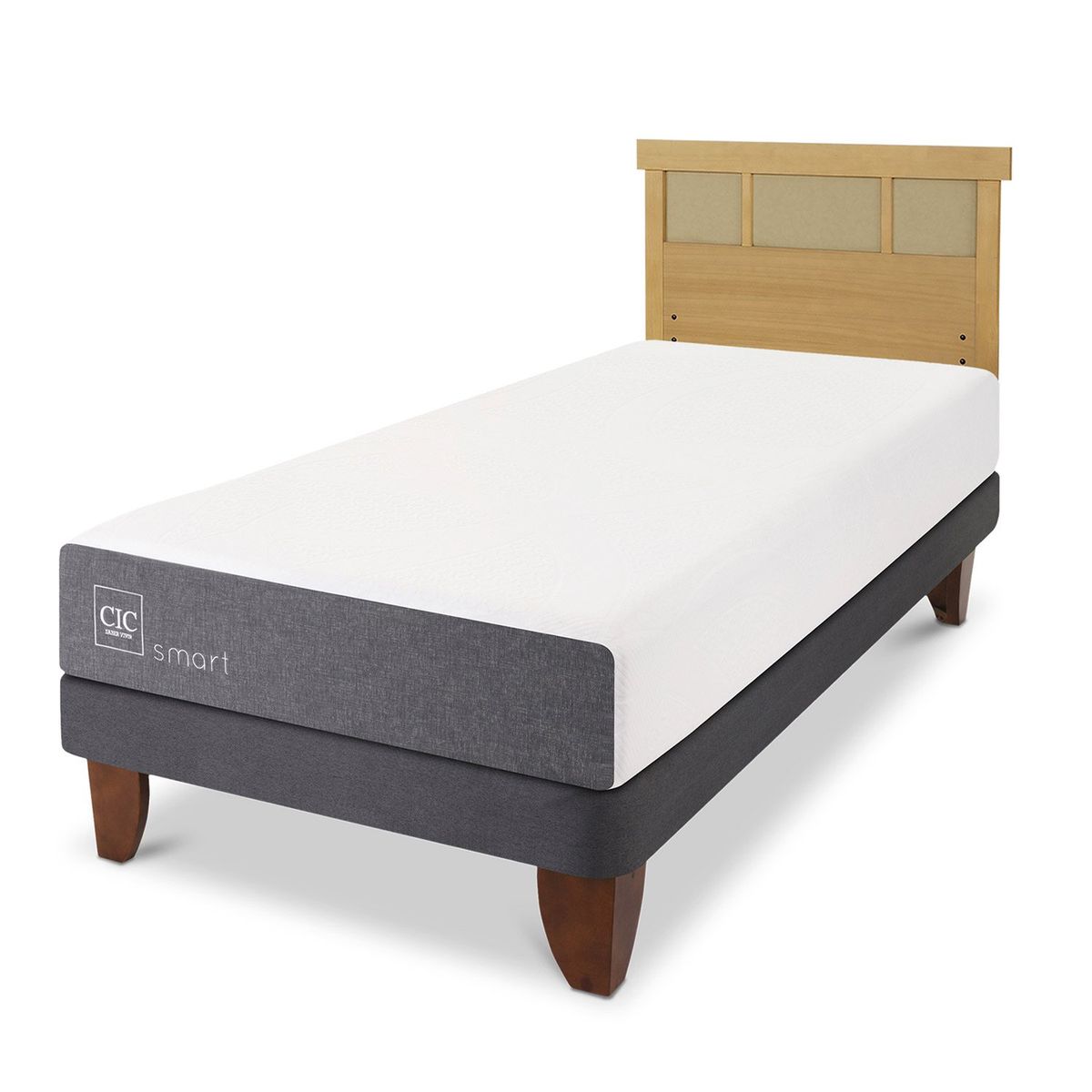 CIC - Cama Europea Smart 1 Plaza + Respaldo Cic