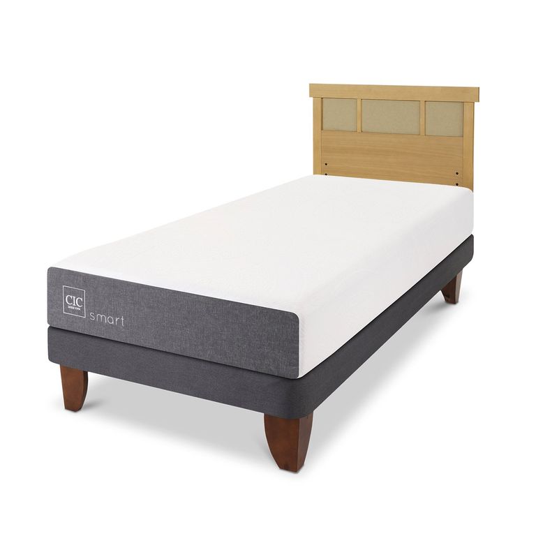CIC Cama Europea Smart 1.5 Plazas + Respaldo