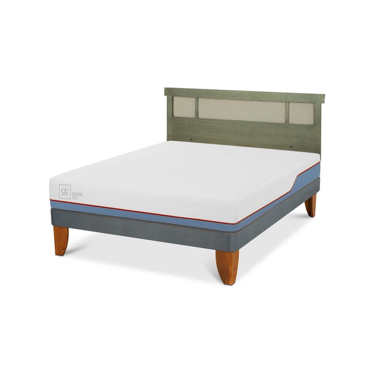Cama Europea Excellence Plus 2 Plazas x 2.00 mt base normal + Respaldo