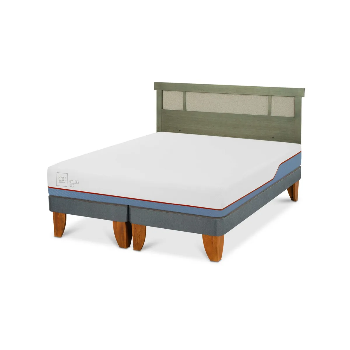 CIC - Cama Europea Excellence Plus 2 plazas x 2.00 mt Base Dividida + Respaldo CIC