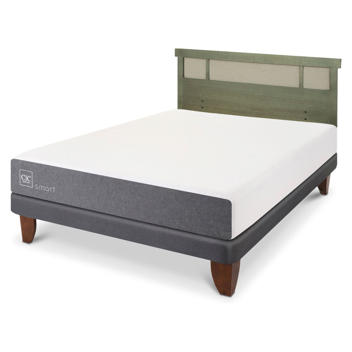 CIC - Cama Europea Smart 2 Plazas + Respaldo Cic