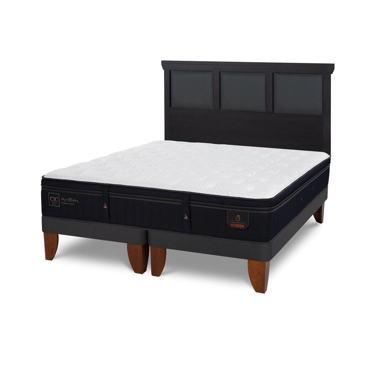 CIC - Cama Europea S Premium 2 Plazas + Respaldo Cic