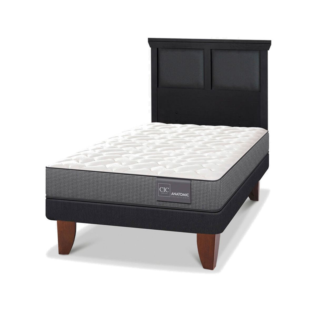 CIC - Cama Europea Anatomic 1.5 Plazas + Respaldo Cic