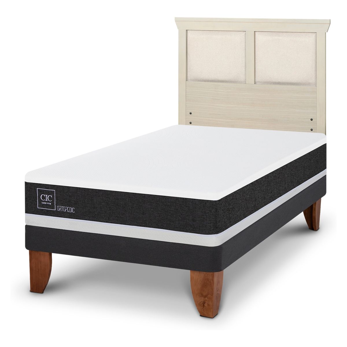 CIC - Cama Europea Ortopedic 1.5 Plazas + Respaldo Cic