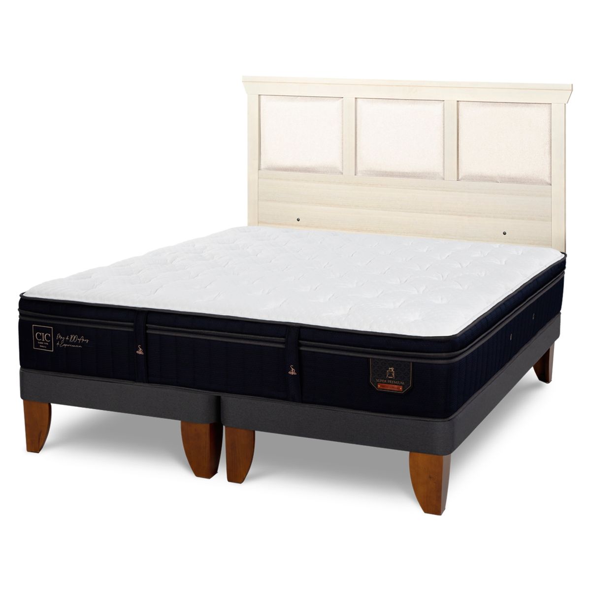 CIC - Cama Europea S Premium King + Respaldo Cic