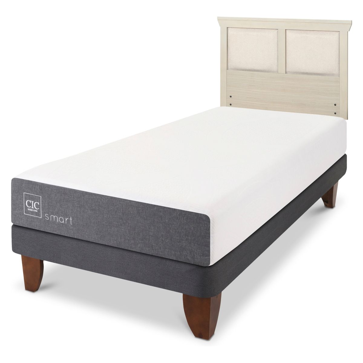 CIC - Cama Europea Smart 1 Plaza + Respaldo Cic