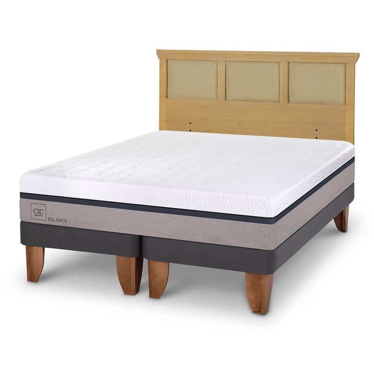 CIC Cama Europea Balance 2 Plazas + Respaldo