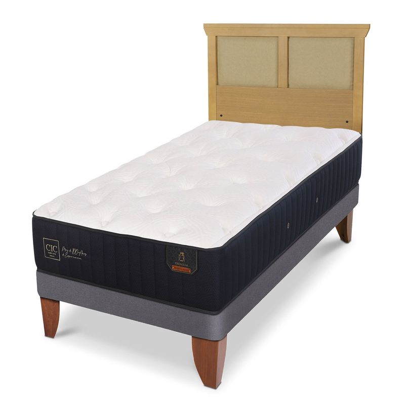 CIC - Cama Europea Premium 1.5 Plazas + Respaldo Cic