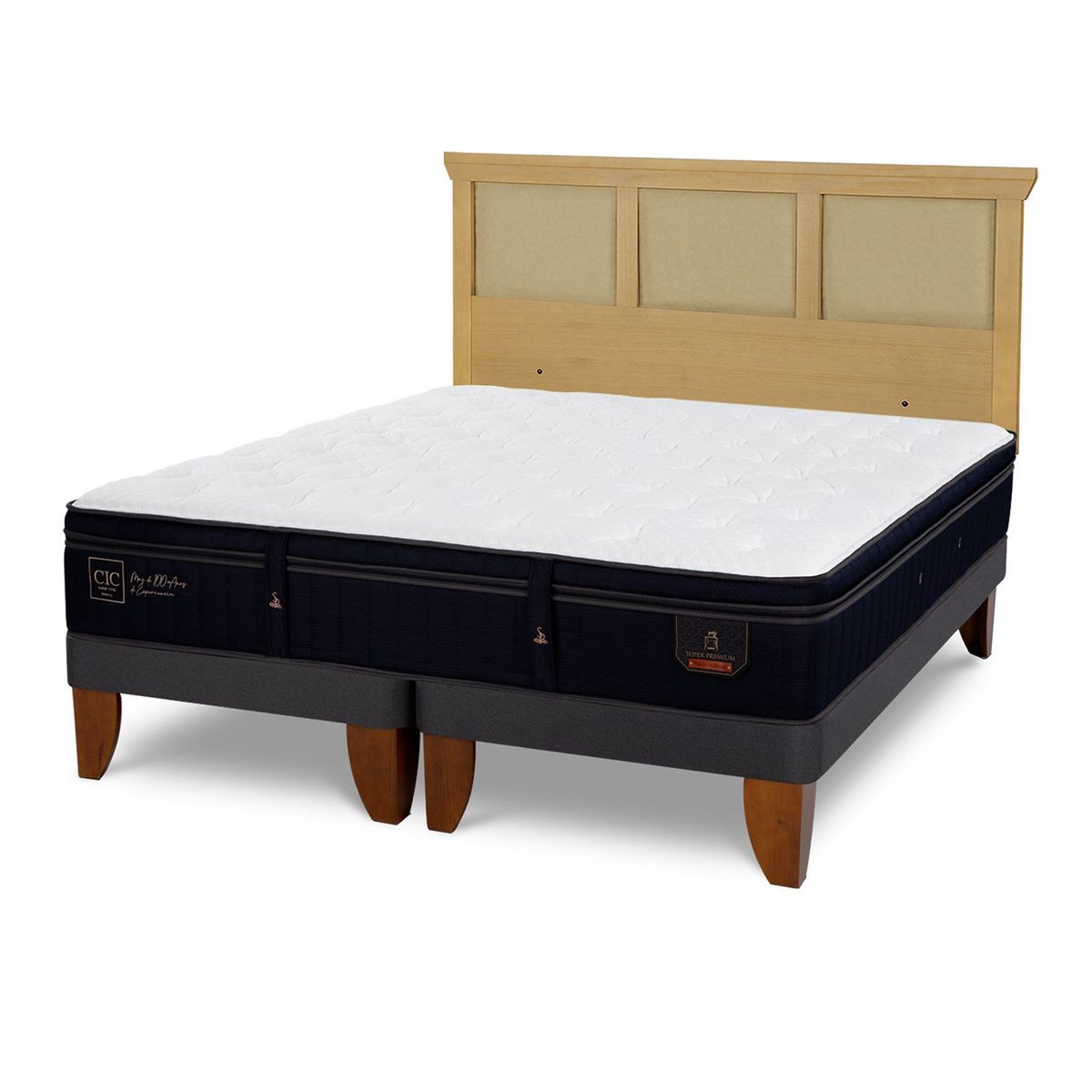 CIC - Cama Europea S Premium 2 Plazas + Respaldo Cic