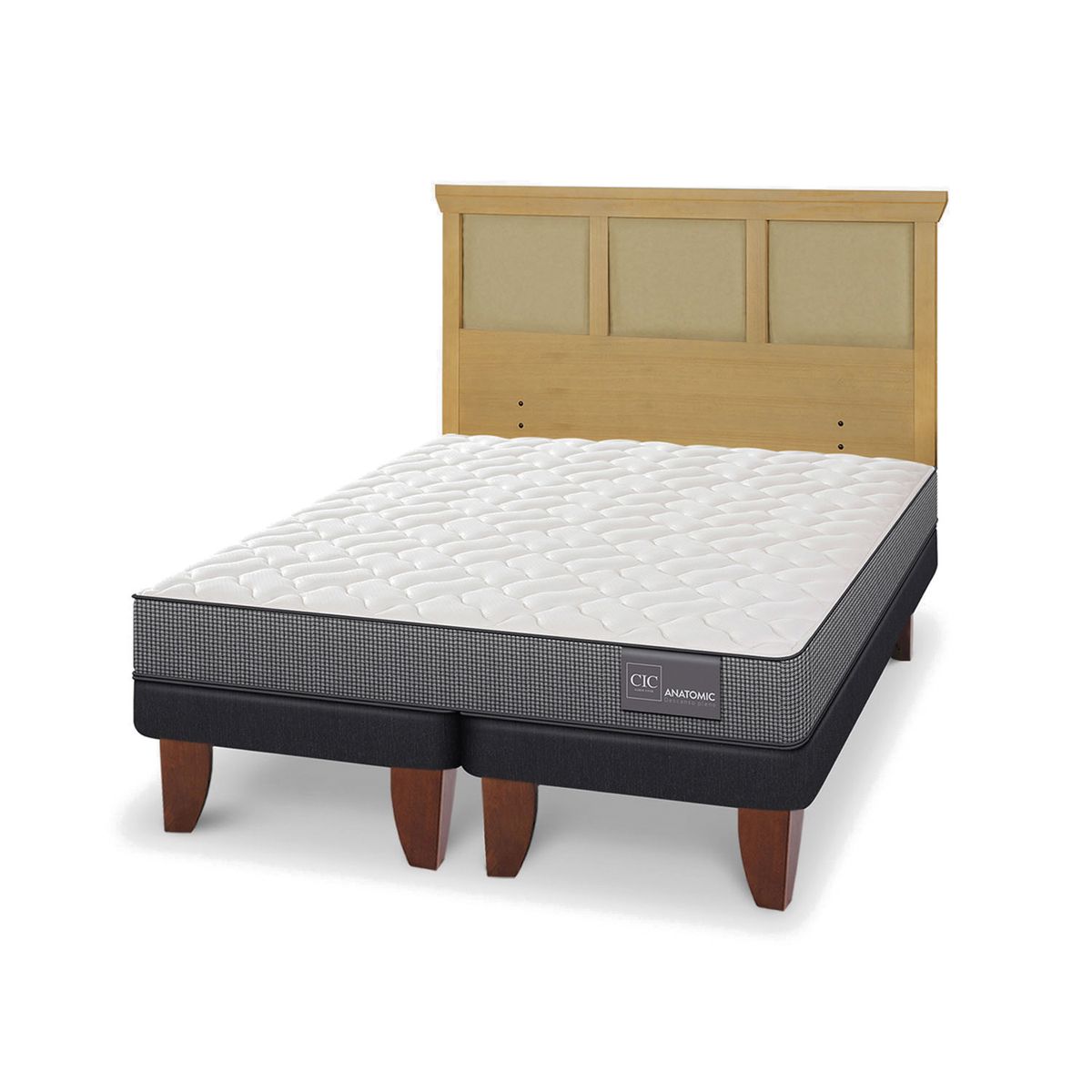 CIC - Cama Europea Anatomic 2 Plazas + Respaldo Cic