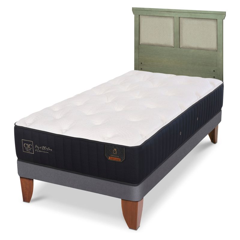 CIC - Cama Europea Premium 1.5 Plazas + Respaldo Cic
