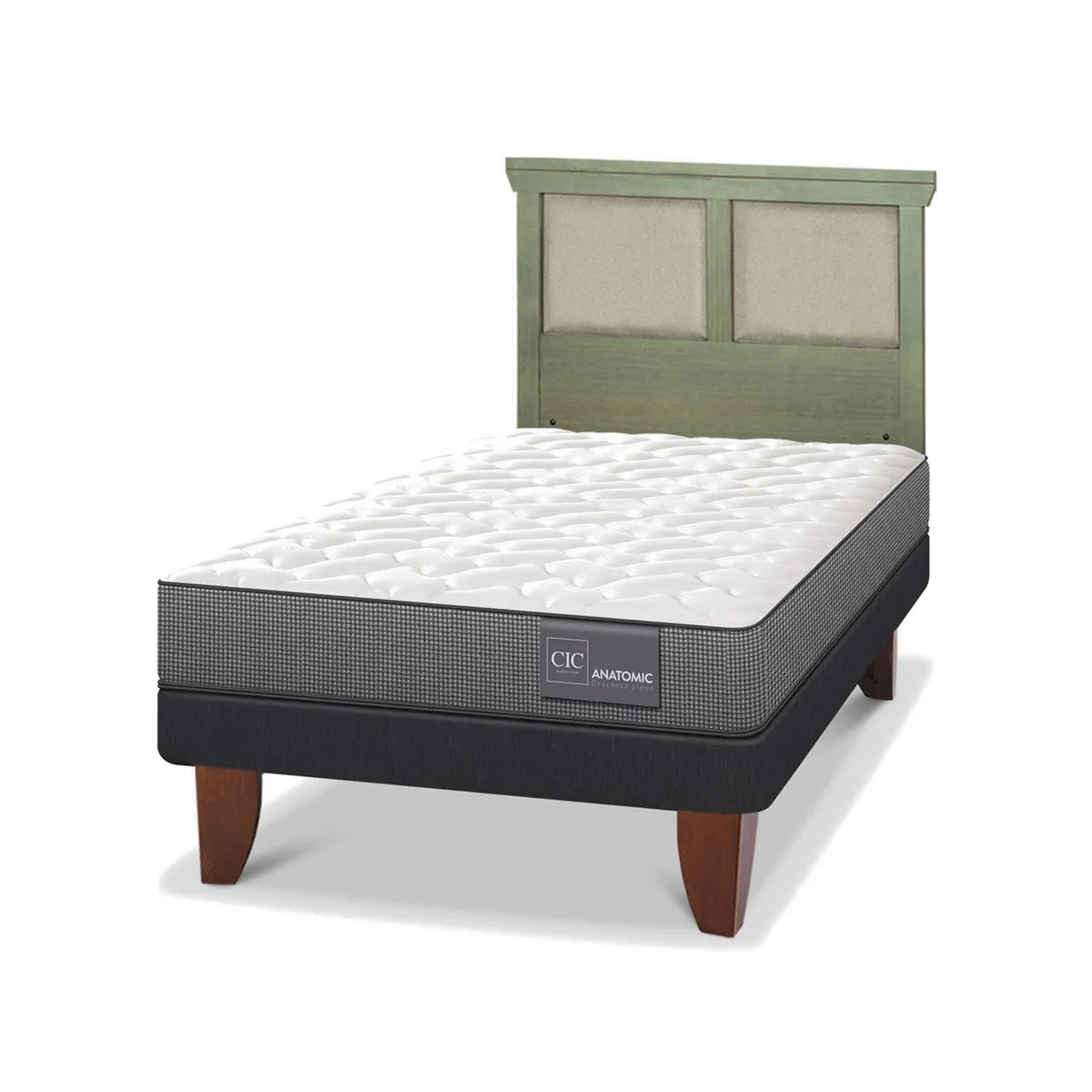CIC - Cama Europea Anatomic 1.5 Plazas + Respaldo Cic