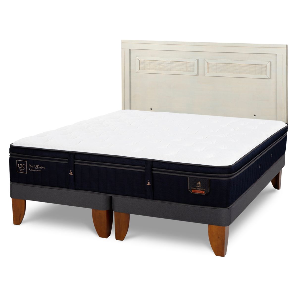 CIC - Cama Europea S Premium 2 Plazas + Respaldo Cic