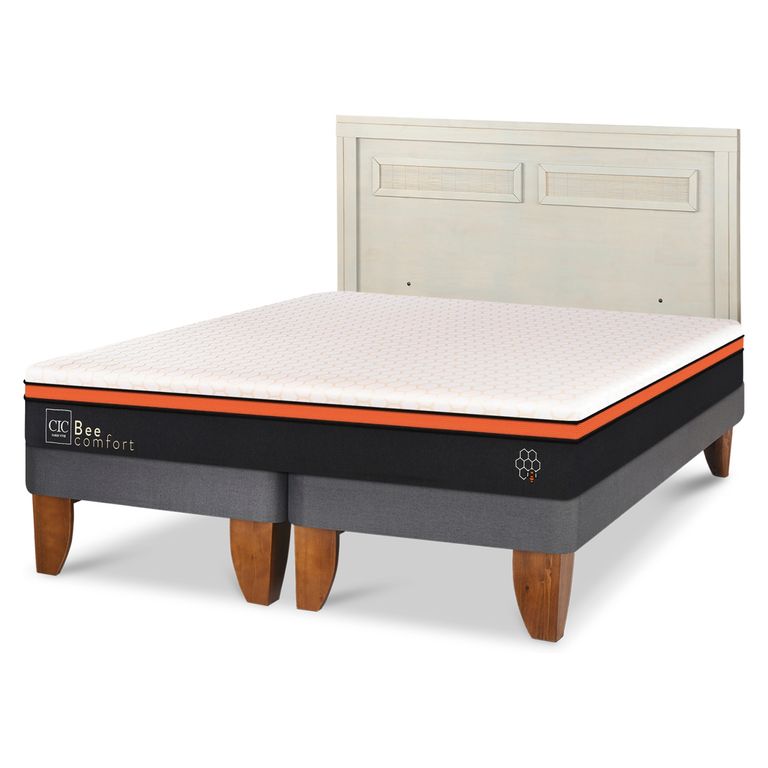 CIC Cama Europea Beecomfort 2 Plazas + Respaldo