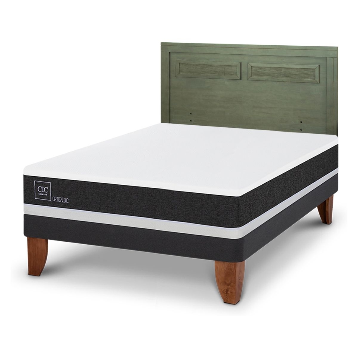 CIC - Cama Europea Ortopedic 2 Plazas + Respaldo Cic