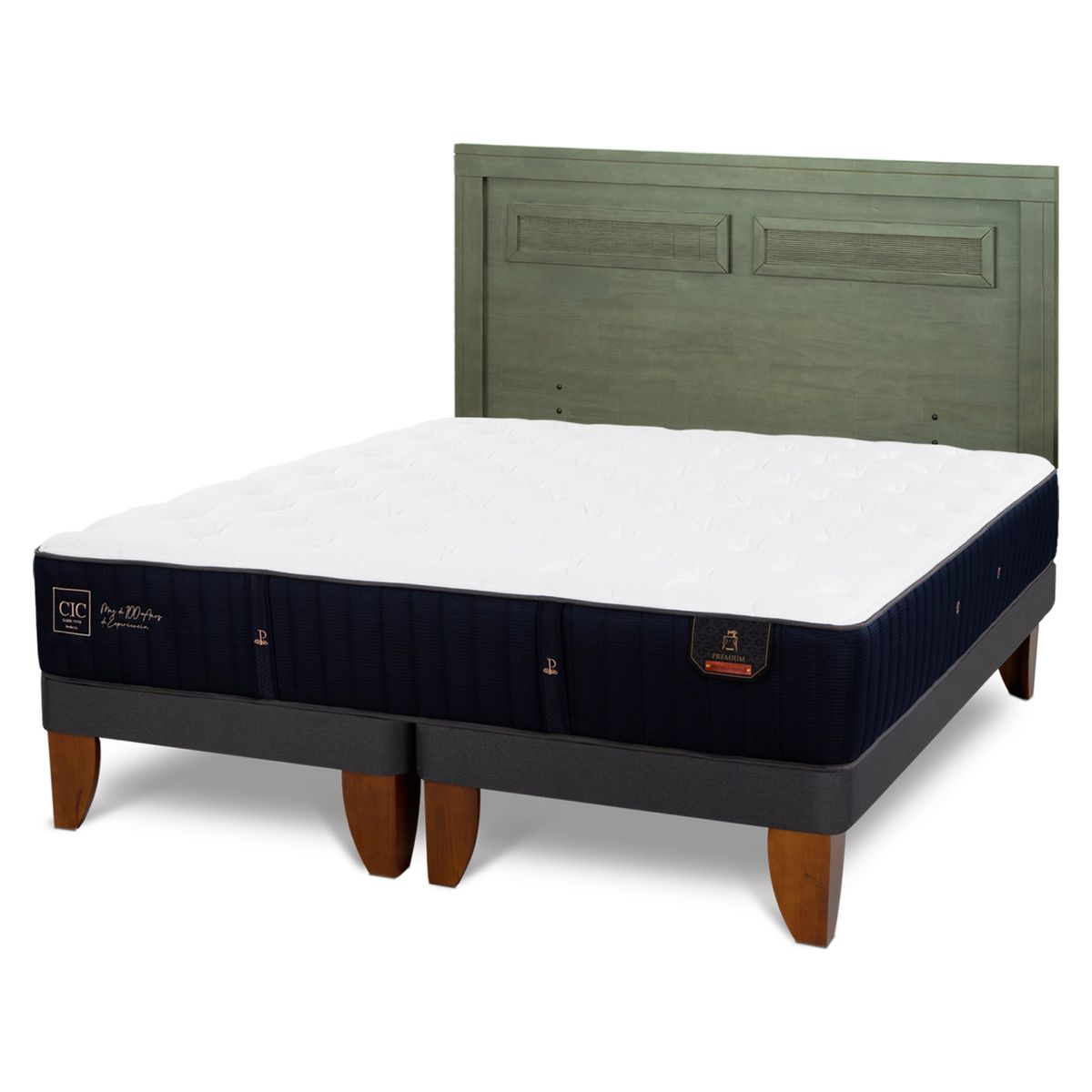 CIC - Cama Europea Premium 2 Plazas + Respaldo Cic