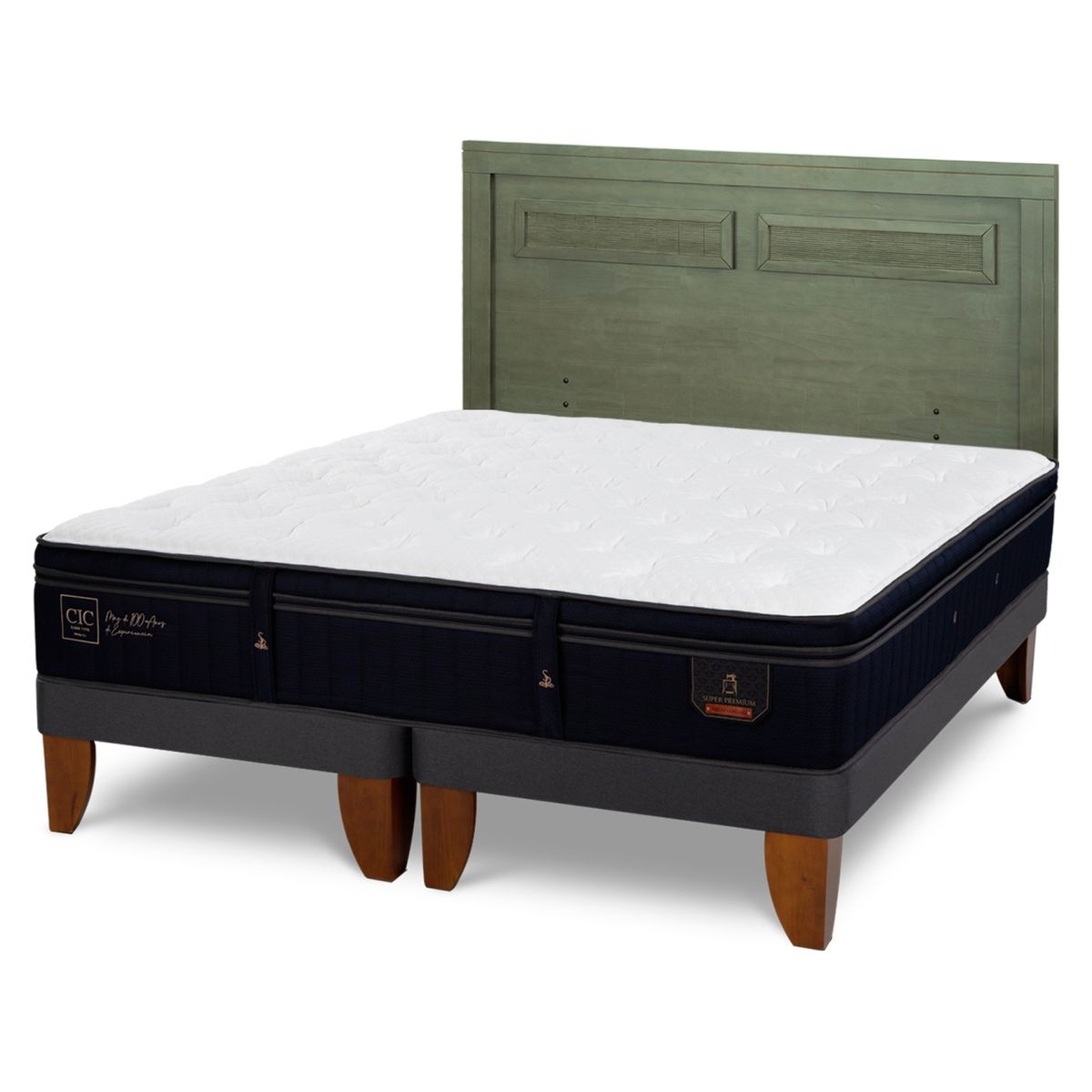 CIC - Cama Europea S Premium King + Respaldo Cic