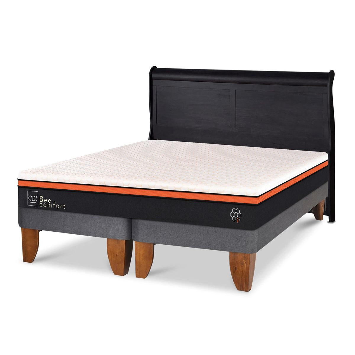 CIC - Cama Europea Beecomfort 2 Plazas + Respaldo Cic