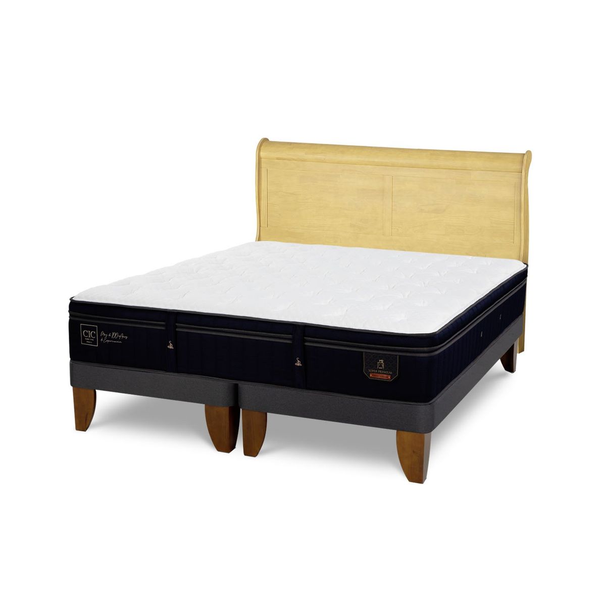 CIC - Cama Europea S Premium 2 Plazas + Respaldo Cic
