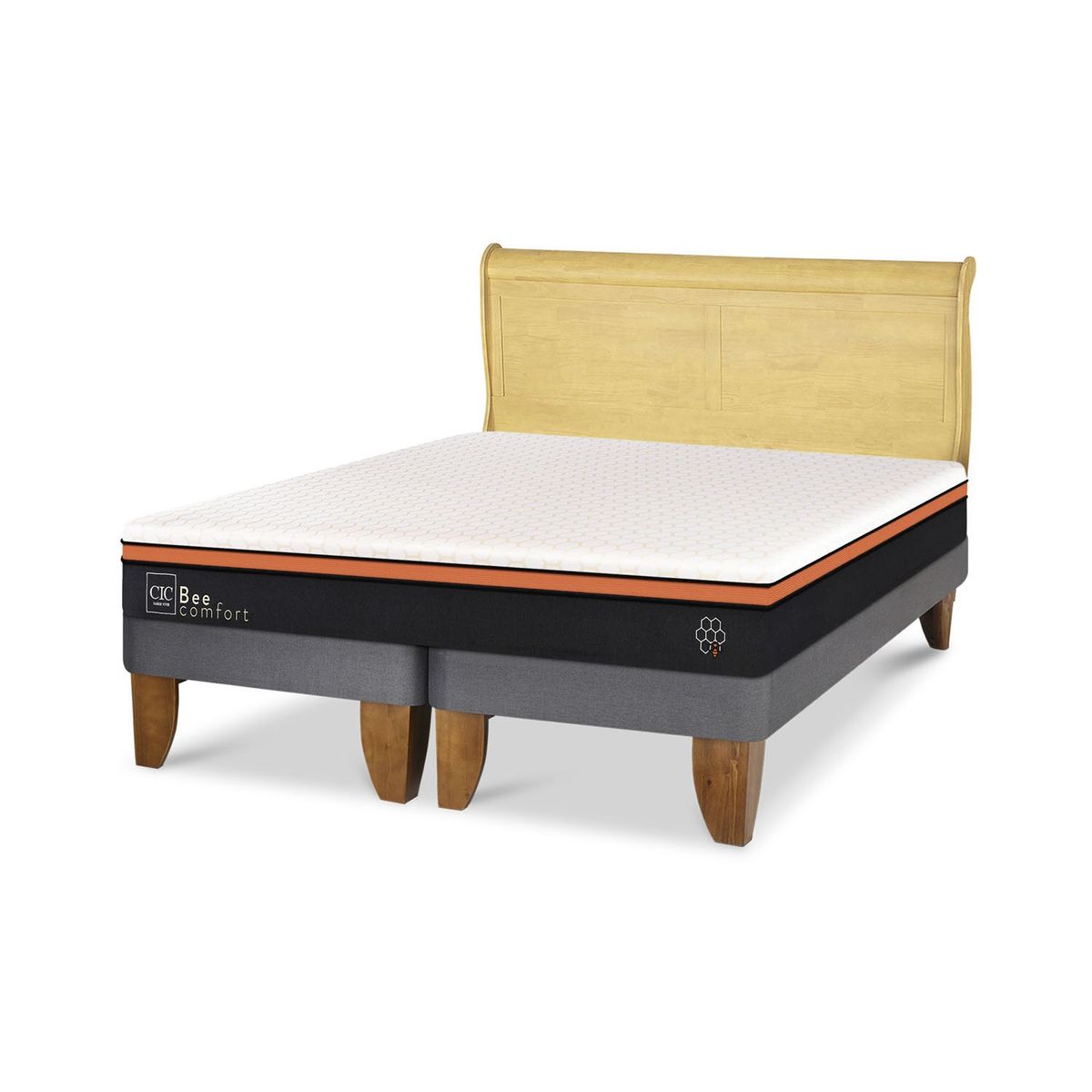 CIC - Cama Europea Beecomfort 2 Plazas + Respaldo Cic