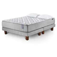 CANNON - Cama Hybrid 2 Plazas Visco + Almohadas 300 Hilos 50X70 Cm