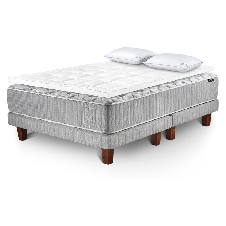 Cama Hybrid King Wool +Topper+Almohada