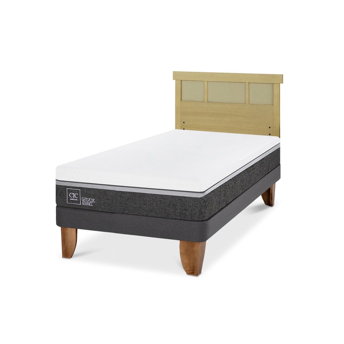 CIC - Cama Europea Ortope Ad 1.5 Plazas + Respaldo Cic