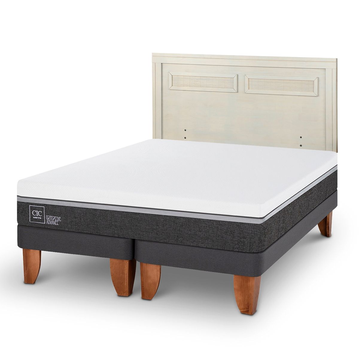CIC - Cama Europea Ortope Ad King + Respaldo Cic