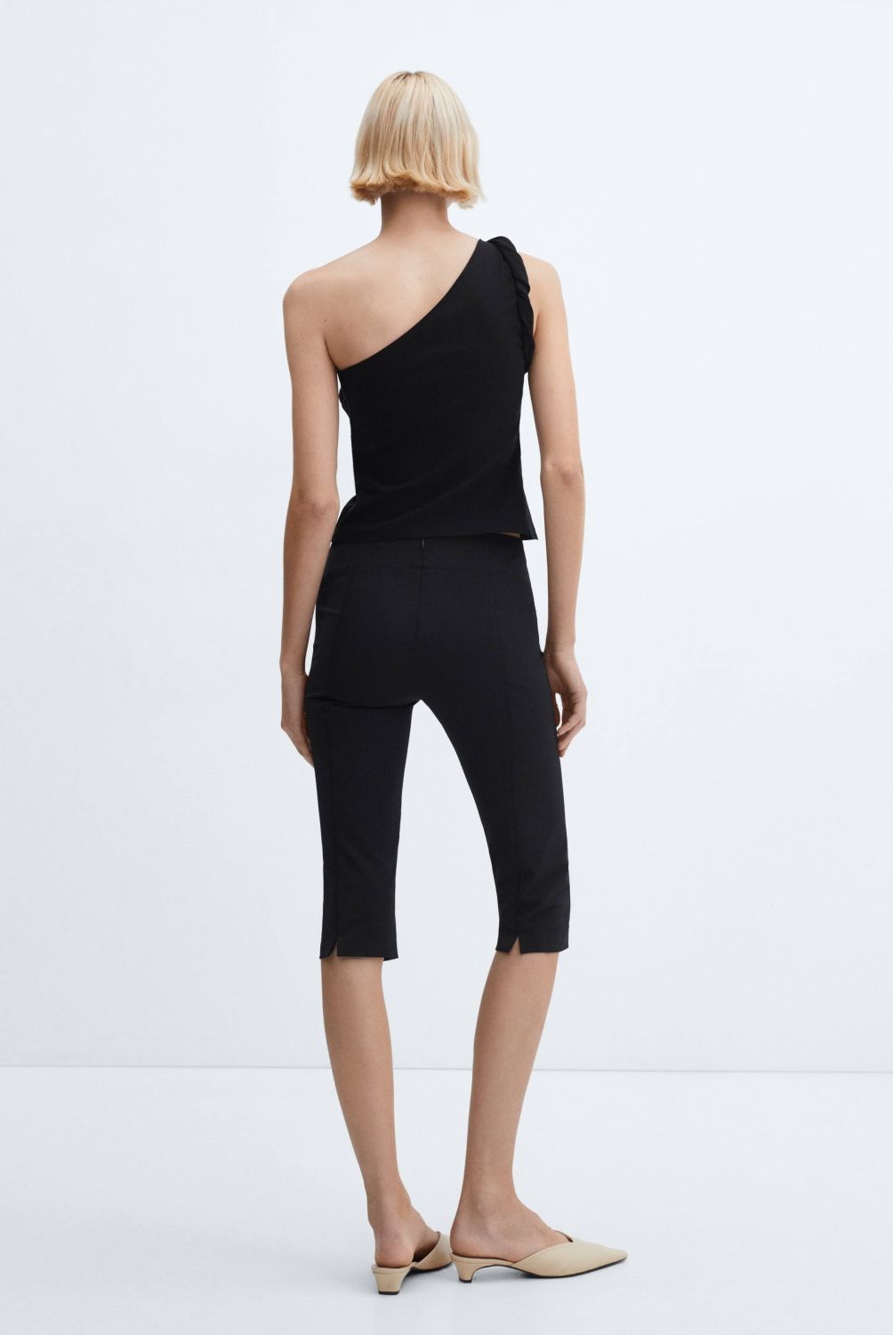 MANGO - Top Asimétrico Fruncido Mujer Mango