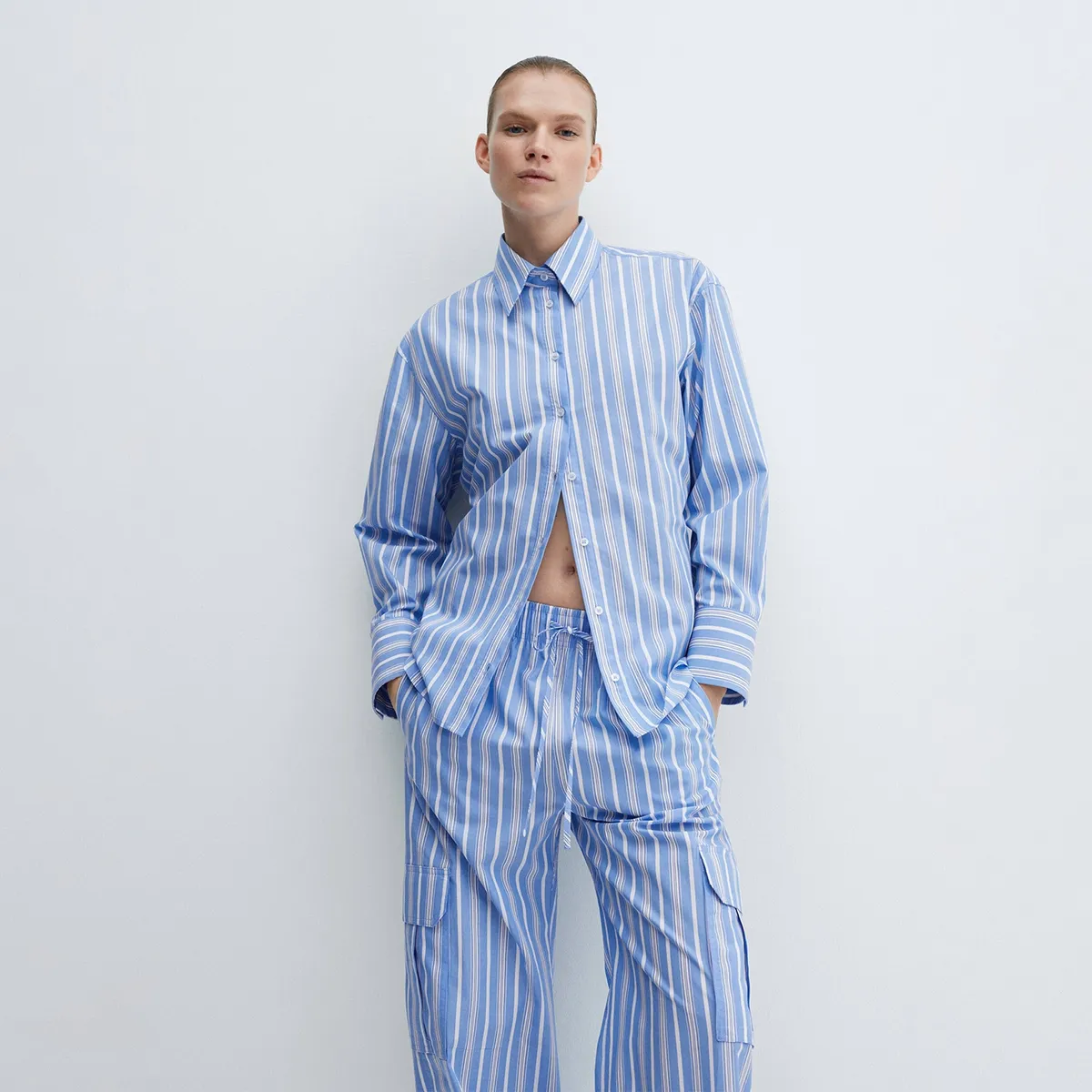 MANGO - Blusa Rayas Lazo Mujer Mango