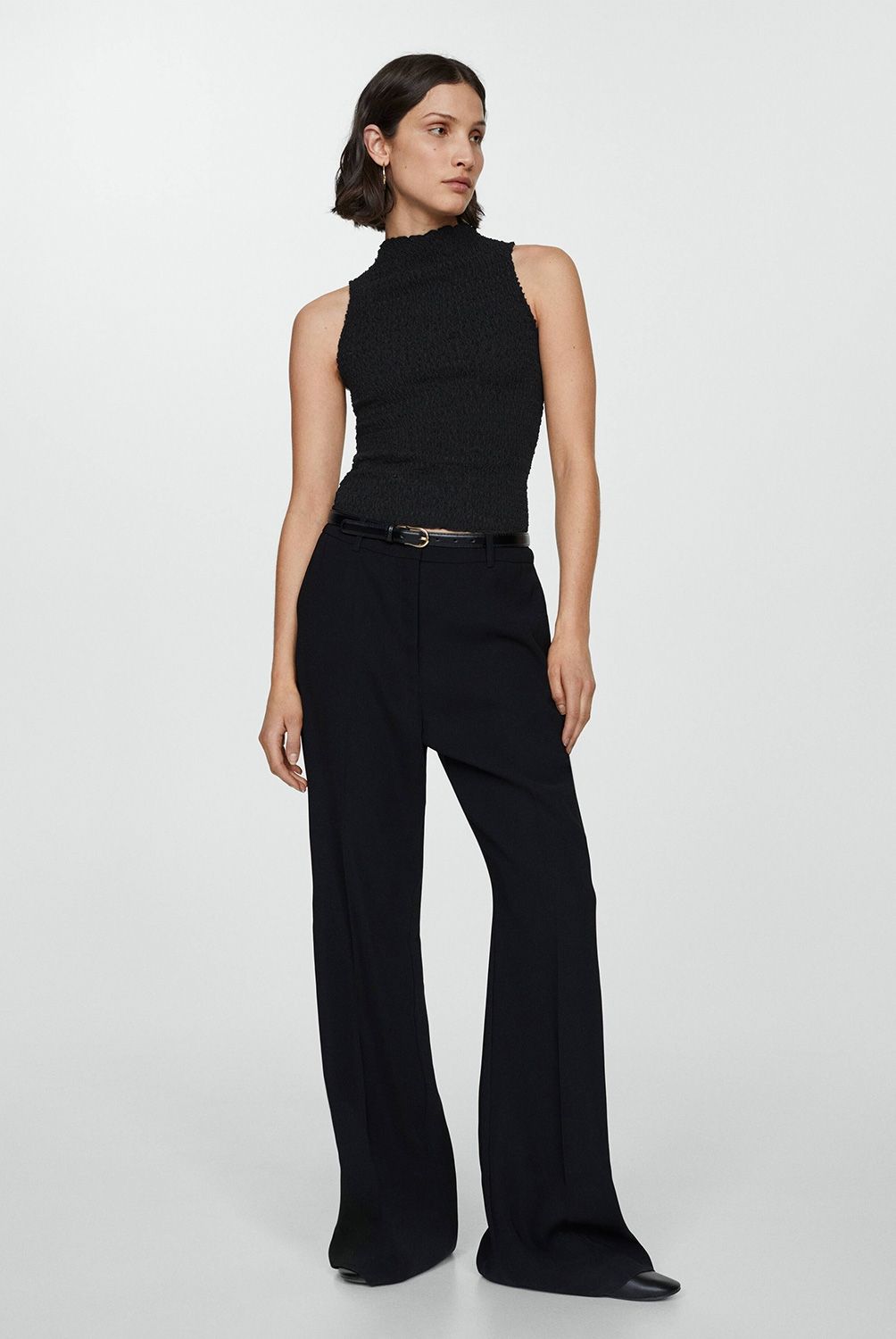 MANGO - Top Textura Fruncido Mujer Mango
