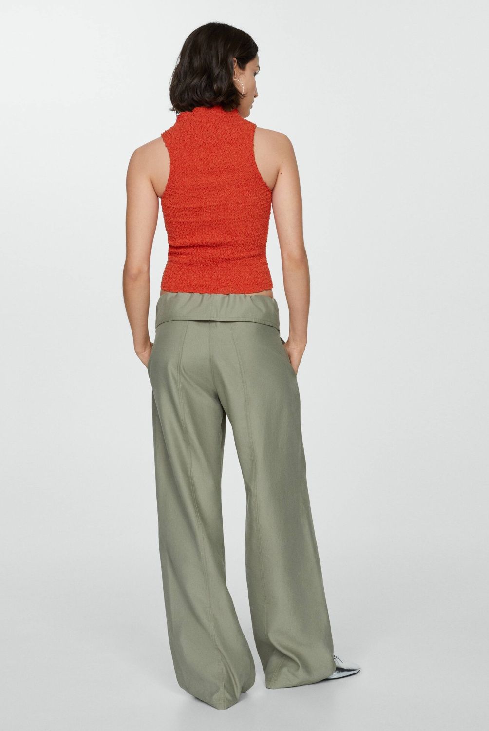 MANGO - Top Textura Fruncido Mujer Mango