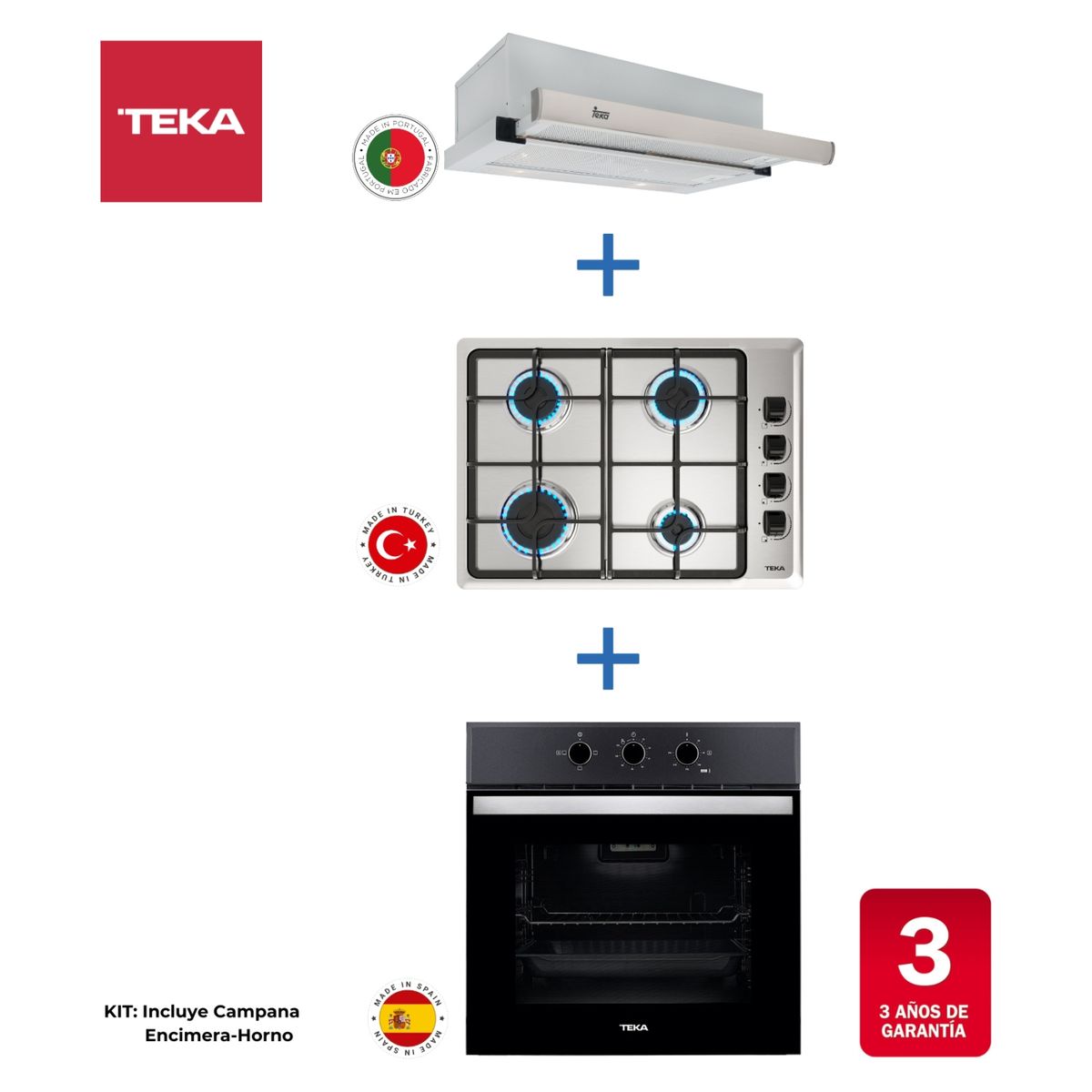 TEKA - Combo Horno Electrico + Encimera + Campana Teka