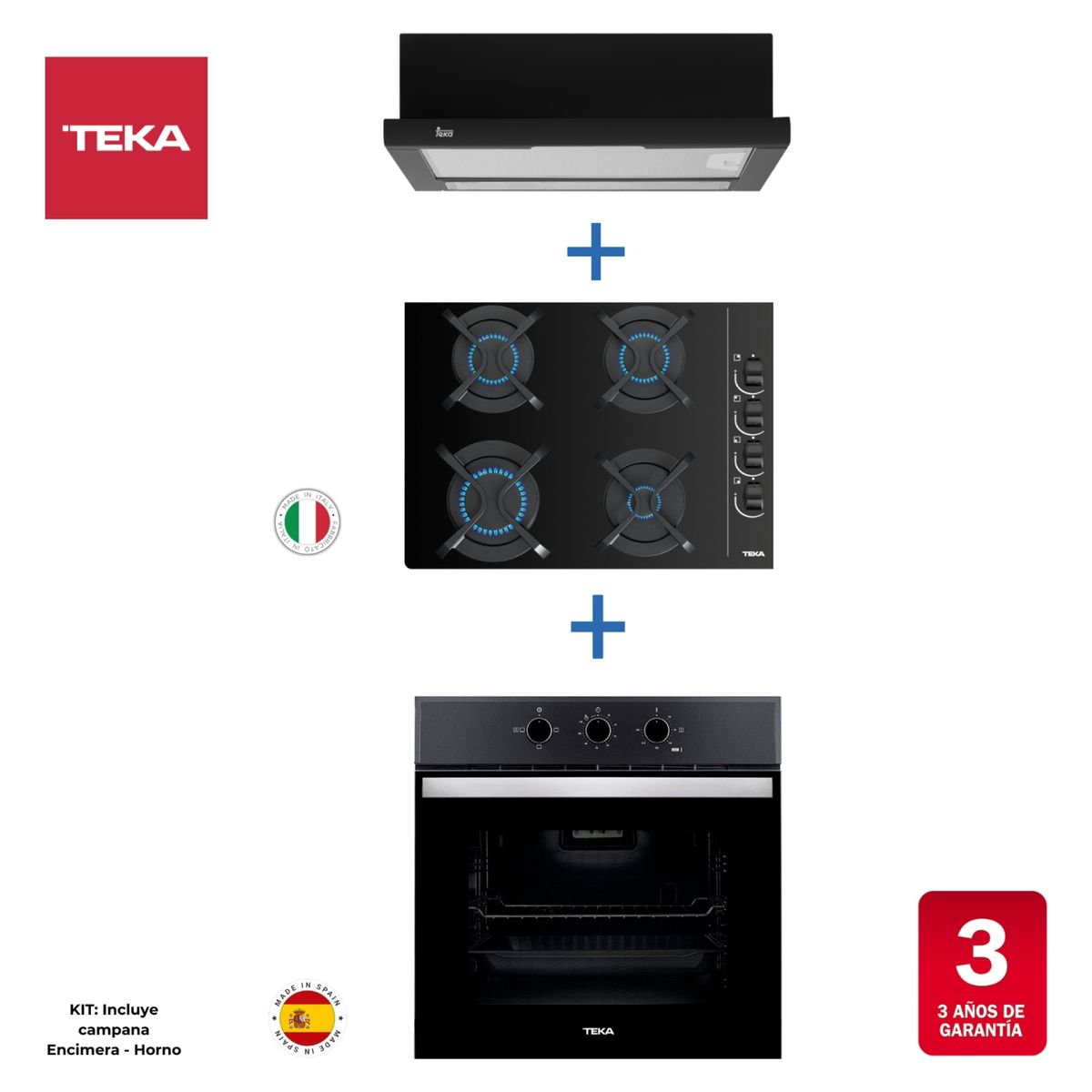 TEKA - Combo Horno Electrico + Encimera + Campana Teka