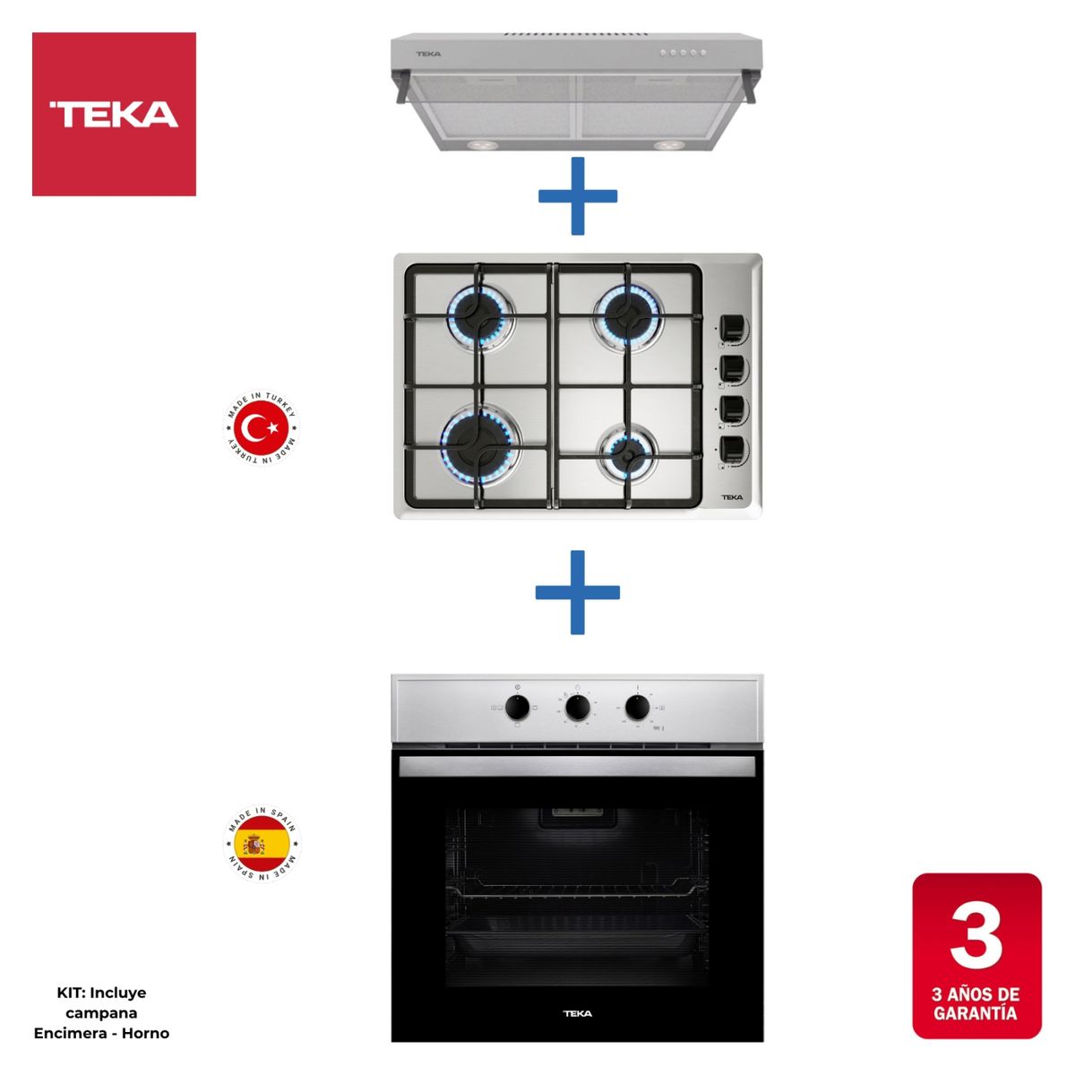 TEKA - Combo Horno Electrico + Encimera + Campana Teka