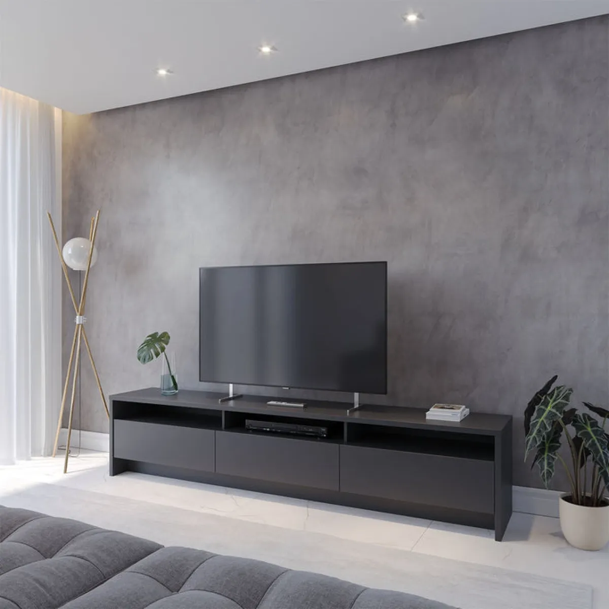 DECOCASA - Rack TV 75 Pulgadas Aspen Negro Decocasa