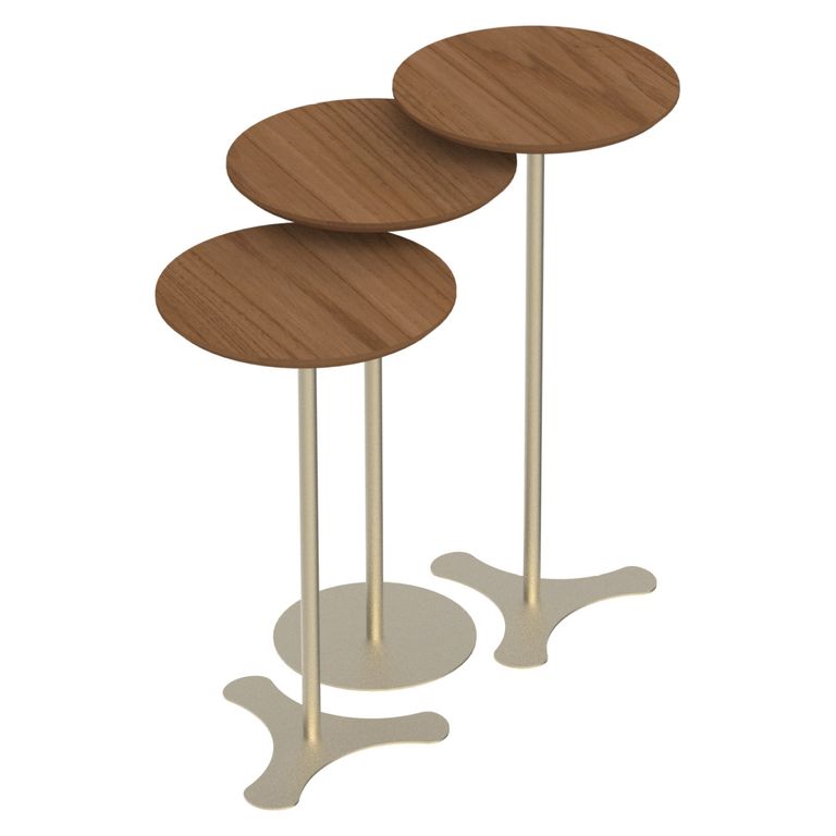 DECOCASA Set Mesas Orb Canela Champagne