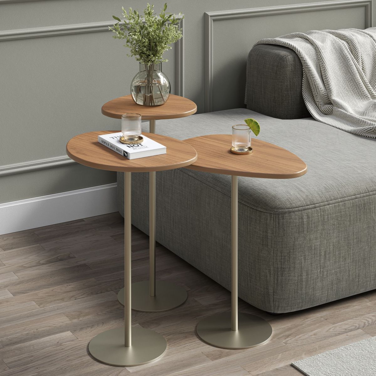 DECOCASA - Set Mesas Botanic Canela Champagne Decocasa