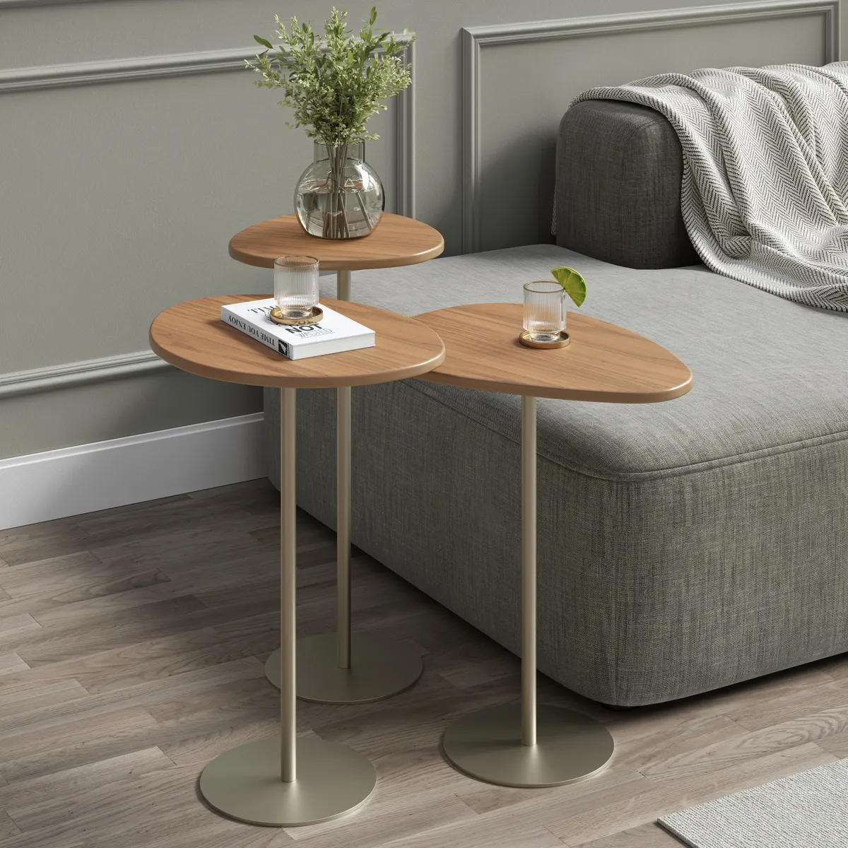 DECOCASA - Set Mesas Botanic Canela Champagne Decocasa