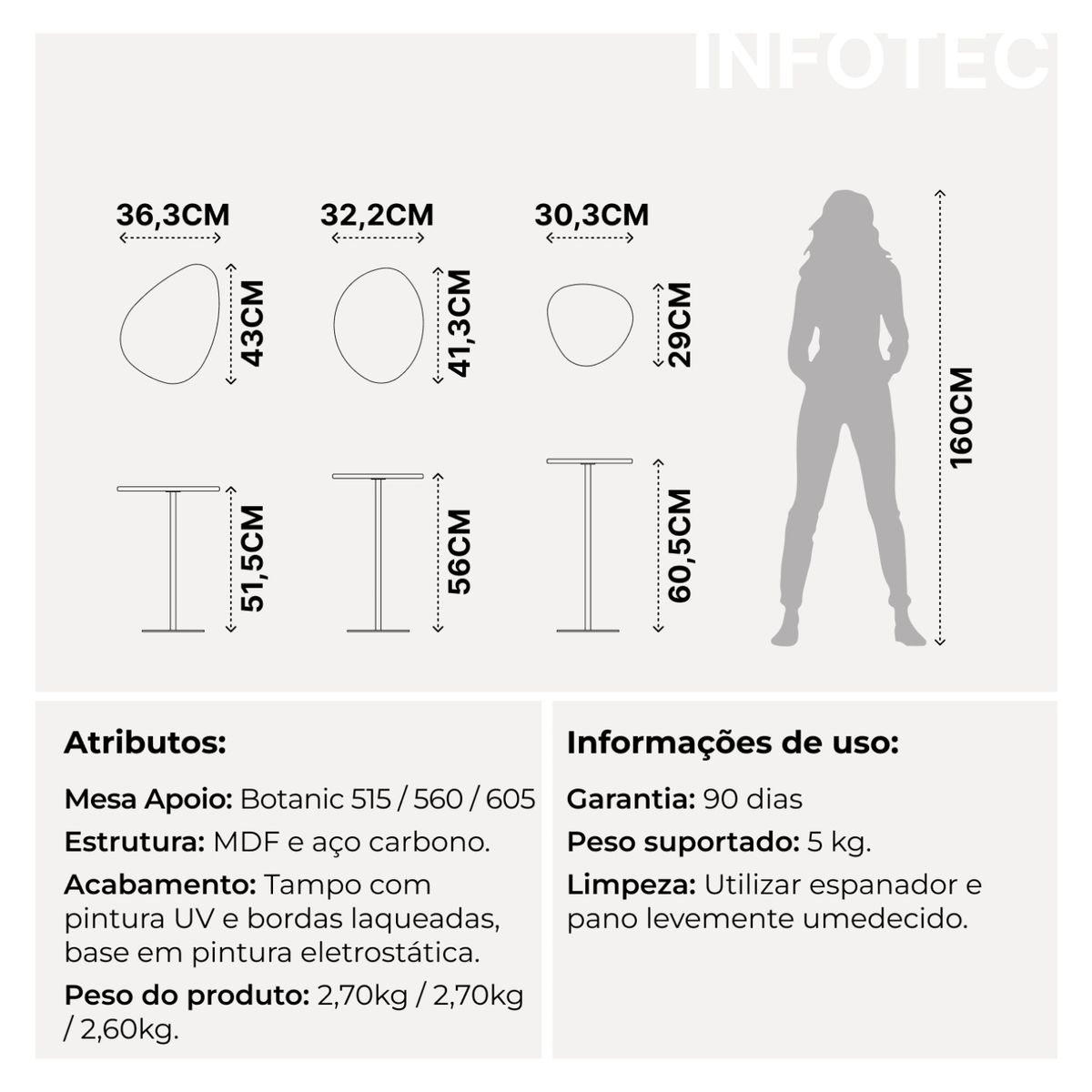 DECOCASA - Set Mesas Botanic Canela Black Decocasa