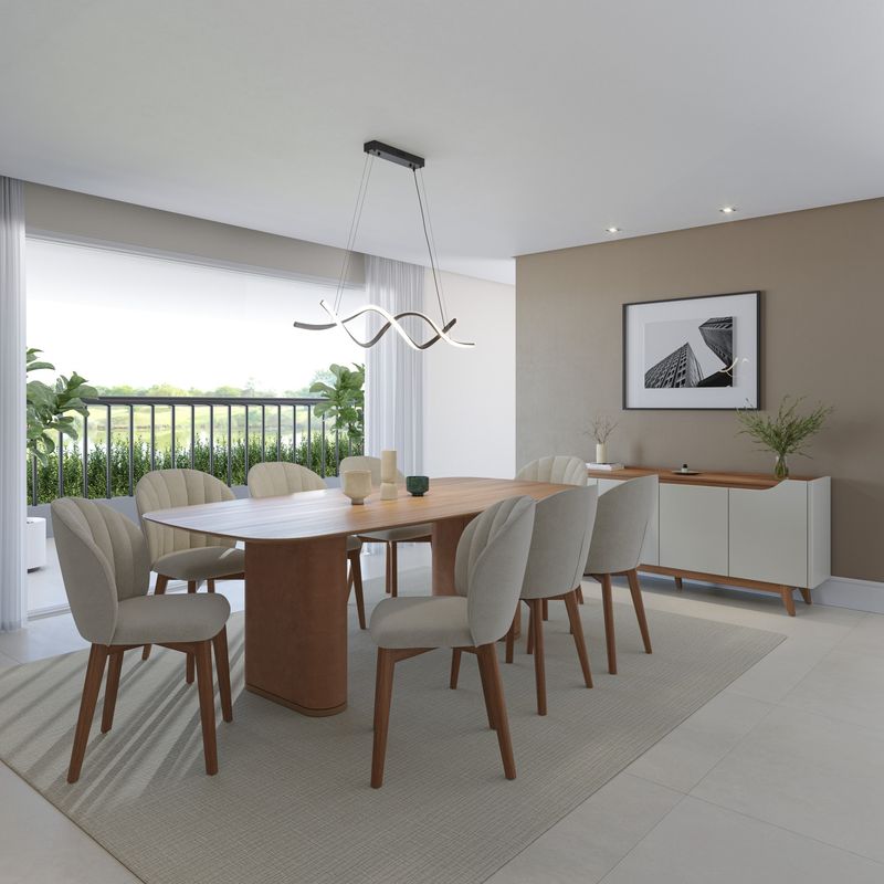 DECOCASA - Juego De Comedor 8 Sillas Lintz Decocasa