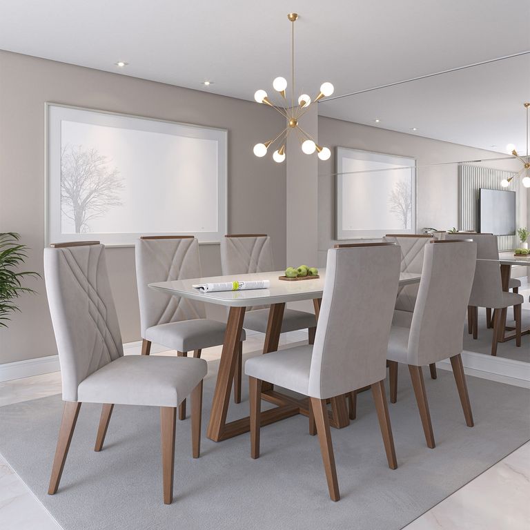 DECOCASA Juego de Comedor Bennet 6 Sillas Megan