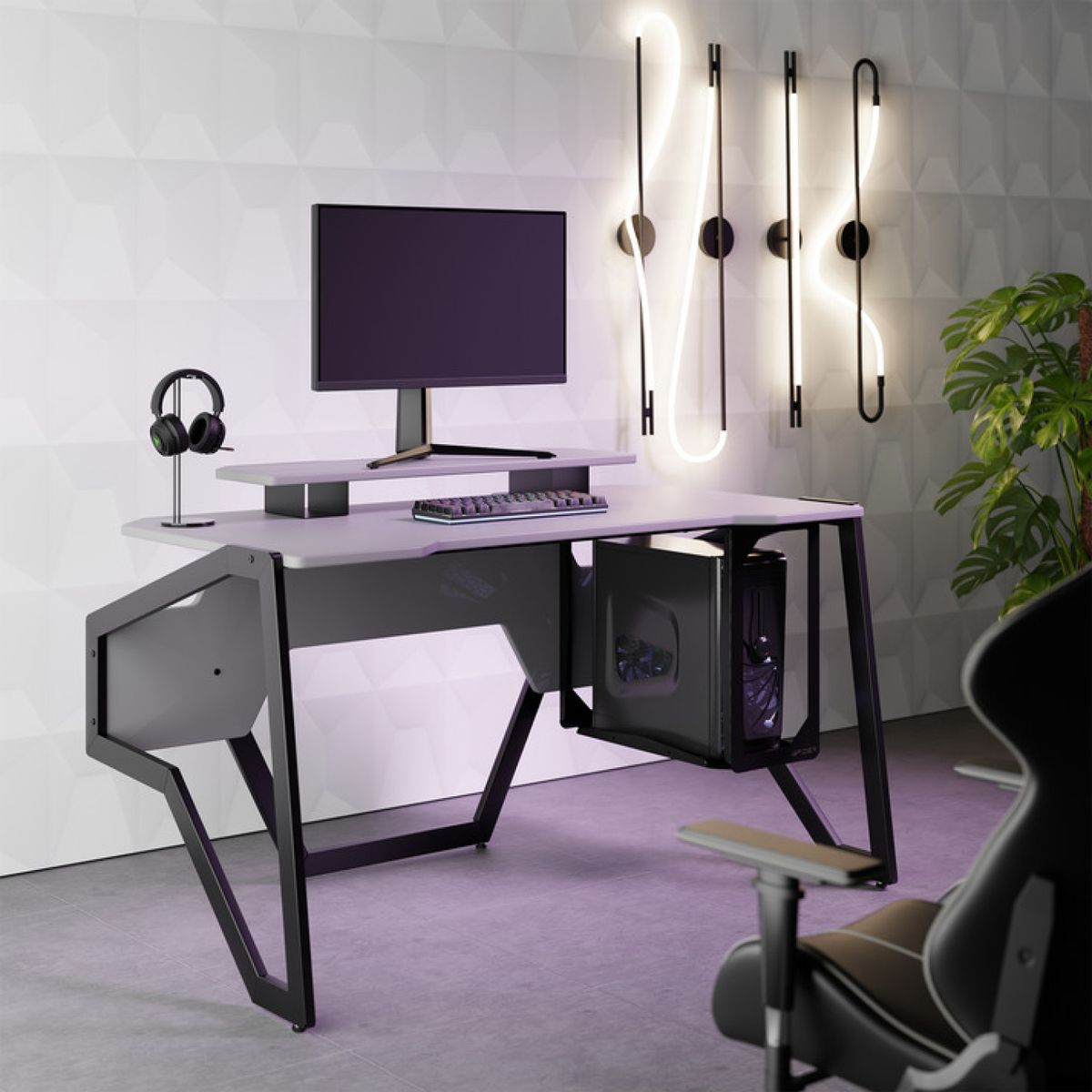 DECOCASA - Escritorio Gamer Spider Gris Decocasa