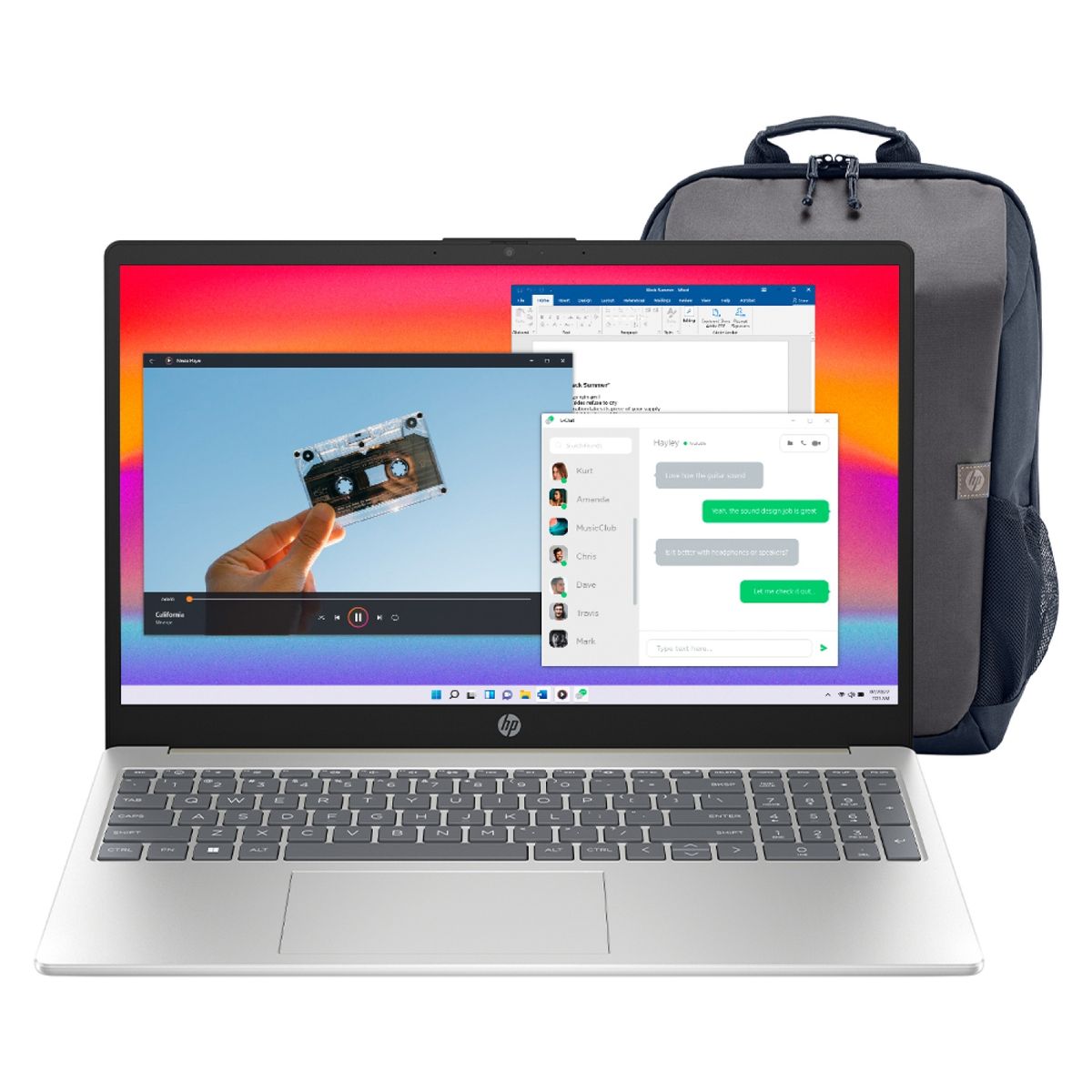 HP - Notebook HP 15-FD0009LA Intel Core i3-N305 8GB RAM 256GB SSD 15,6" FHD Wi-Fi 6 + Mochila HP